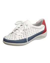 weiße und rote und dunkelblaue niedrige Sneakers von Naturläufer