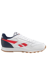 weiße und rote und dunkelblaue niedrige Sneakers von Reebok Classic