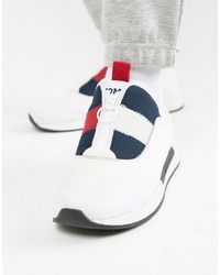 weiße und rote und dunkelblaue niedrige Sneakers von Tommy Jeans