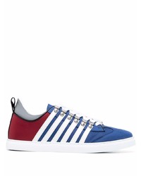 weiße und rote und dunkelblaue Segeltuch niedrige Sneakers von DSQUARED2