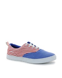 weiße und rote und dunkelblaue Slip-On Sneakers von D-struct