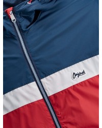 weiße und rote und dunkelblaue Windjacke von Jack & Jones