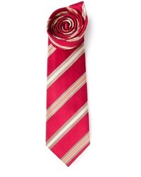 weiße und rote vertikal gestreifte Krawatte von Kiton