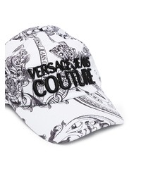 weiße und schwarze bedruckte Baseballkappe von VERSACE JEANS COUTURE