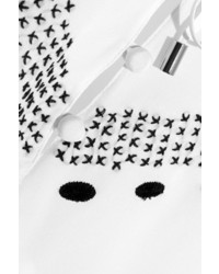 weiße und schwarze bedruckte Folklore Bluse von Altuzarra