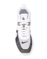 weiße und schwarze bedruckte hohe Sneakers aus Leder von Nike