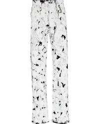 weiße und schwarze bedruckte Jeans von Heliot Emil