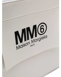 weiße und schwarze bedruckte Leder Clutch von MM6 MAISON MARGIELA