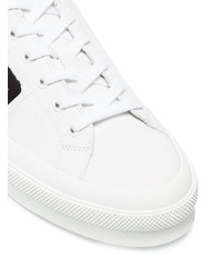 weiße und schwarze bedruckte Leder niedrige Sneakers von Givenchy