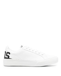 weiße und schwarze bedruckte Leder niedrige Sneakers von Gcds