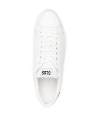 weiße und schwarze bedruckte Leder niedrige Sneakers von Gcds