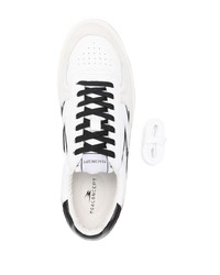 weiße und schwarze bedruckte Leder niedrige Sneakers von MOA - Master of Arts