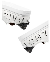 weiße und schwarze bedruckte Leder niedrige Sneakers von Givenchy