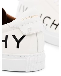 weiße und schwarze bedruckte niedrige Sneakers von Givenchy