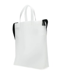weiße und schwarze bedruckte Shopper Tasche aus Segeltuch von Kenzo