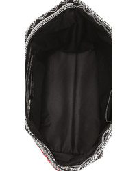 weiße und schwarze bedruckte Shopper Tasche aus Segeltuch von Sam Edelman