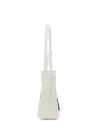 weiße und schwarze bedruckte Shopper Tasche aus Segeltuch von Marc Jacobs