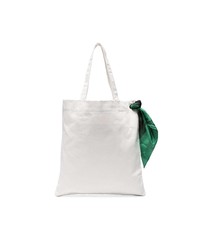 weiße und schwarze bedruckte Shopper Tasche aus Segeltuch von Calvin Klein 205W39nyc