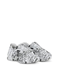 weiße und schwarze bedruckte Slip-On Sneakers von Dolce & Gabbana