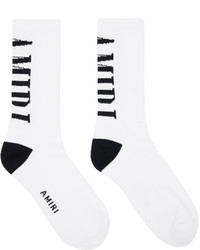 weiße und schwarze bedruckte Socken von Amiri