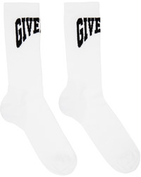 weiße und schwarze bedruckte Socken von Givenchy