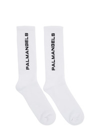 weiße und schwarze bedruckte Socken von Palm Angels