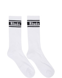 weiße und schwarze bedruckte Socken von Rhude