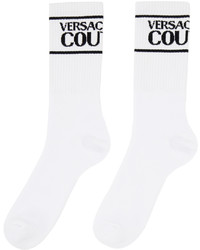 weiße und schwarze bedruckte Socken von VERSACE JEANS COUTURE