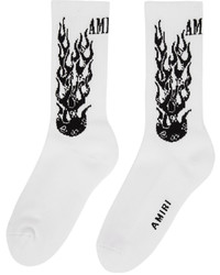weiße und schwarze bedruckte Socken von Amiri
