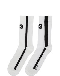 weiße und schwarze bedruckte Socken von Y-3