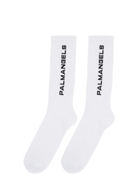 weiße und schwarze bedruckte Socken von Palm Angels