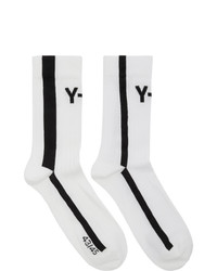 weiße und schwarze bedruckte Socken von Y-3