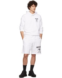 weiße und schwarze bedruckte Sportshorts von Moschino
