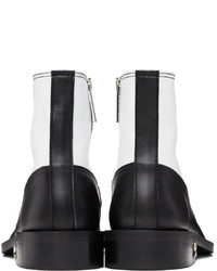 weiße und schwarze Chelsea Boots aus Leder von Gmbh