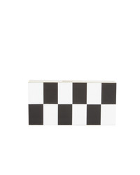 weiße und schwarze Clutch mit Karomuster von Serpui