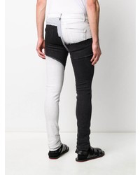 weiße und schwarze enge Jeans mit Flicken von Rick Owens DRKSHDW