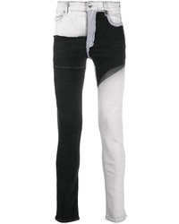 weiße und schwarze enge Jeans mit Flicken von Rick Owens DRKSHDW