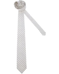 weiße und schwarze gepunktete Krawatte von Dolce & Gabbana