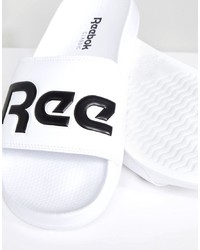 weiße und schwarze Gummi Sandalen von Reebok