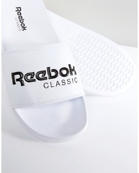 weiße und schwarze Gummi Sandalen von Reebok