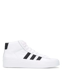 weiße und schwarze hohe Sneakers aus Leder von adidas by 424