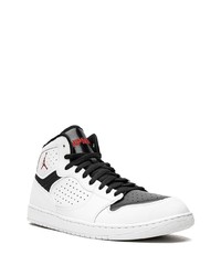 weiße und schwarze hohe Sneakers aus Leder von Jordan