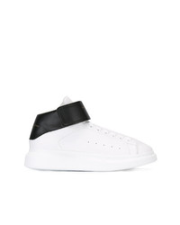 weiße und schwarze hohe Sneakers aus Leder von Alexander McQueen