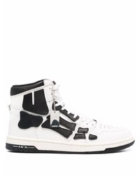 weiße und schwarze hohe Sneakers aus Leder von Amiri