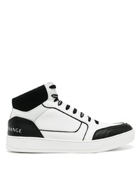 weiße und schwarze hohe Sneakers aus Leder von Armani Exchange