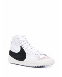 weiße und schwarze hohe Sneakers aus Leder von Nike