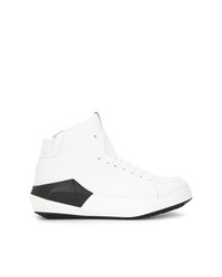 weiße und schwarze hohe Sneakers aus Leder von Cinzia Araia