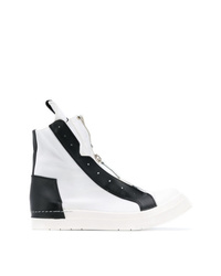 weiße und schwarze hohe Sneakers aus Leder von Cinzia Araia