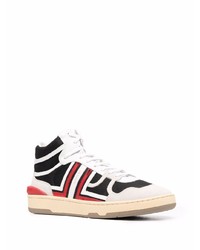 weiße und schwarze hohe Sneakers aus Leder von Lanvin