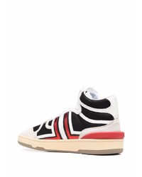 weiße und schwarze hohe Sneakers aus Leder von Lanvin